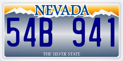 NV license plate 54B941