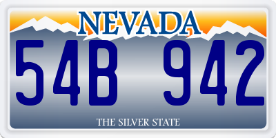 NV license plate 54B942