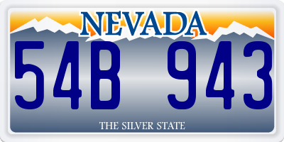 NV license plate 54B943