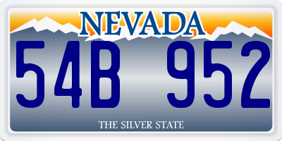 NV license plate 54B952