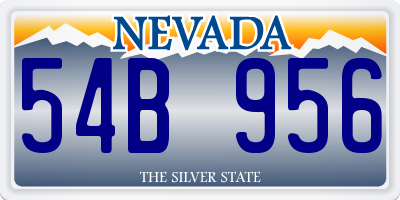 NV license plate 54B956