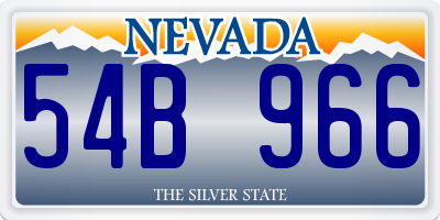 NV license plate 54B966