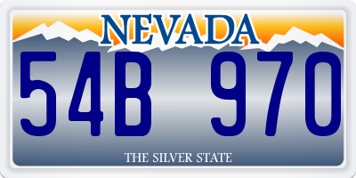 NV license plate 54B970