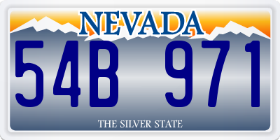 NV license plate 54B971