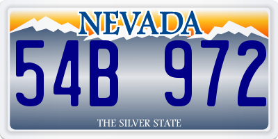 NV license plate 54B972