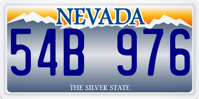 NV license plate 54B976