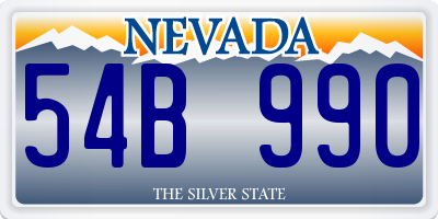 NV license plate 54B990