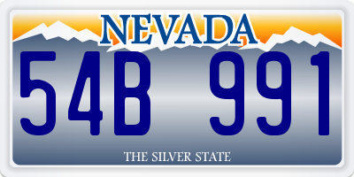 NV license plate 54B991