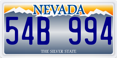 NV license plate 54B994