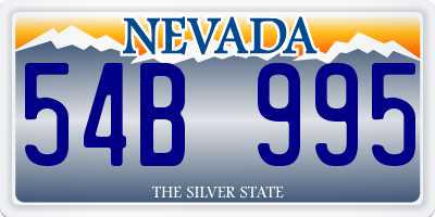 NV license plate 54B995
