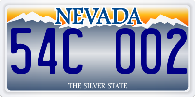 NV license plate 54C002