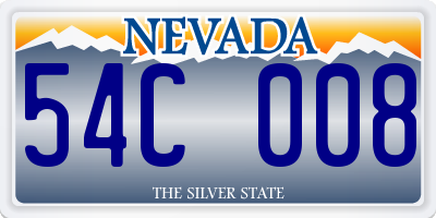 NV license plate 54C008