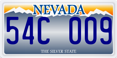 NV license plate 54C009