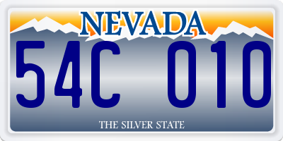 NV license plate 54C010