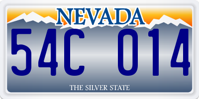 NV license plate 54C014