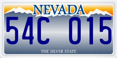 NV license plate 54C015