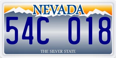 NV license plate 54C018