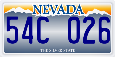 NV license plate 54C026
