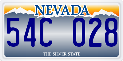 NV license plate 54C028