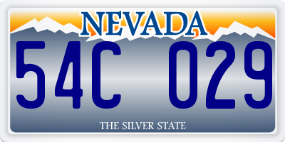 NV license plate 54C029