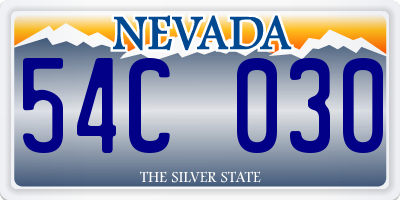 NV license plate 54C030