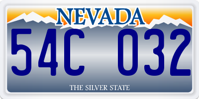 NV license plate 54C032
