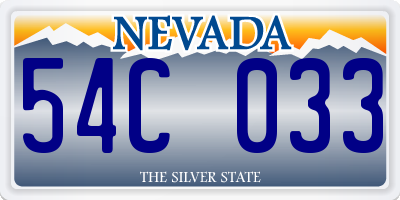 NV license plate 54C033