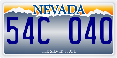 NV license plate 54C040