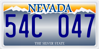 NV license plate 54C047