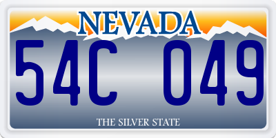 NV license plate 54C049