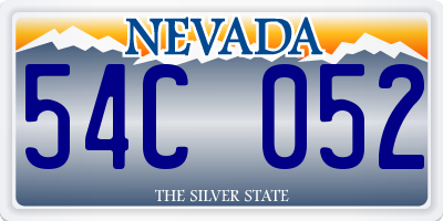 NV license plate 54C052