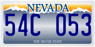 NV license plate 54C053