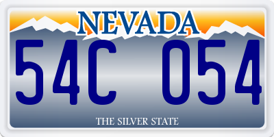 NV license plate 54C054