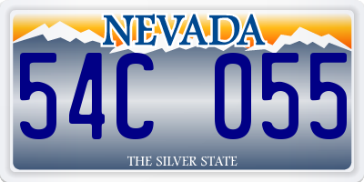 NV license plate 54C055