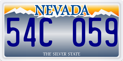 NV license plate 54C059