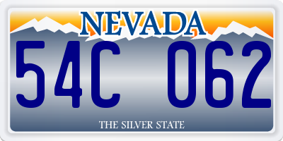 NV license plate 54C062