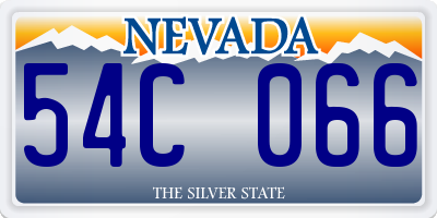 NV license plate 54C066