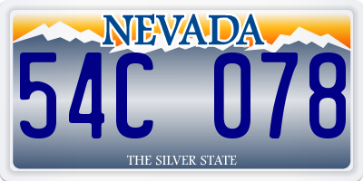 NV license plate 54C078