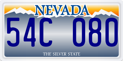 NV license plate 54C080