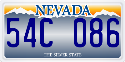 NV license plate 54C086