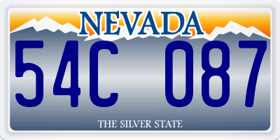 NV license plate 54C087