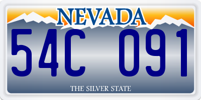 NV license plate 54C091