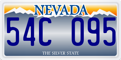 NV license plate 54C095