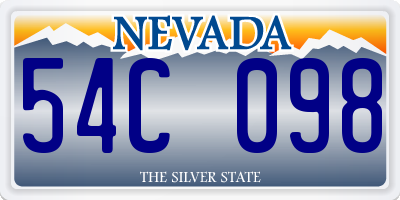NV license plate 54C098