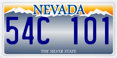 NV license plate 54C101