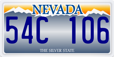 NV license plate 54C106