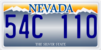 NV license plate 54C110