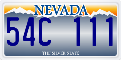 NV license plate 54C111