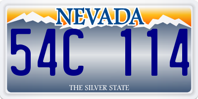 NV license plate 54C114