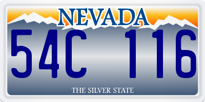NV license plate 54C116